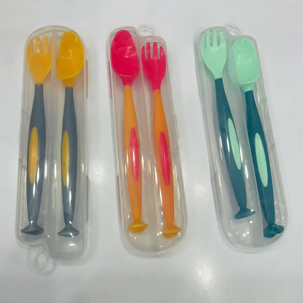 Baby Spoon & Fork Set – Multi-Color Kids Feeding Utensils