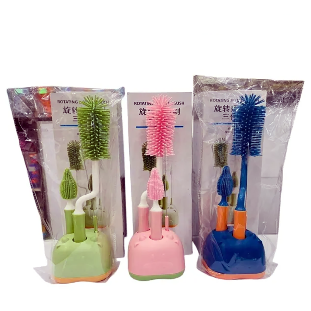Portable Baby Bottle Cleaning Set with Rotating Brush & Box