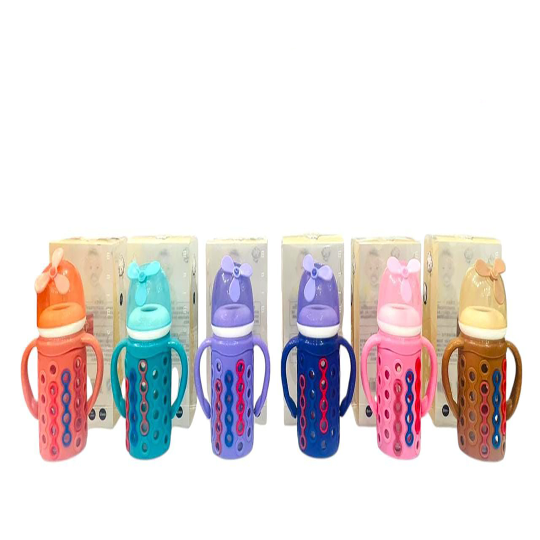 Imported Baby Glass Feeder with Silicone Cover – 120ml