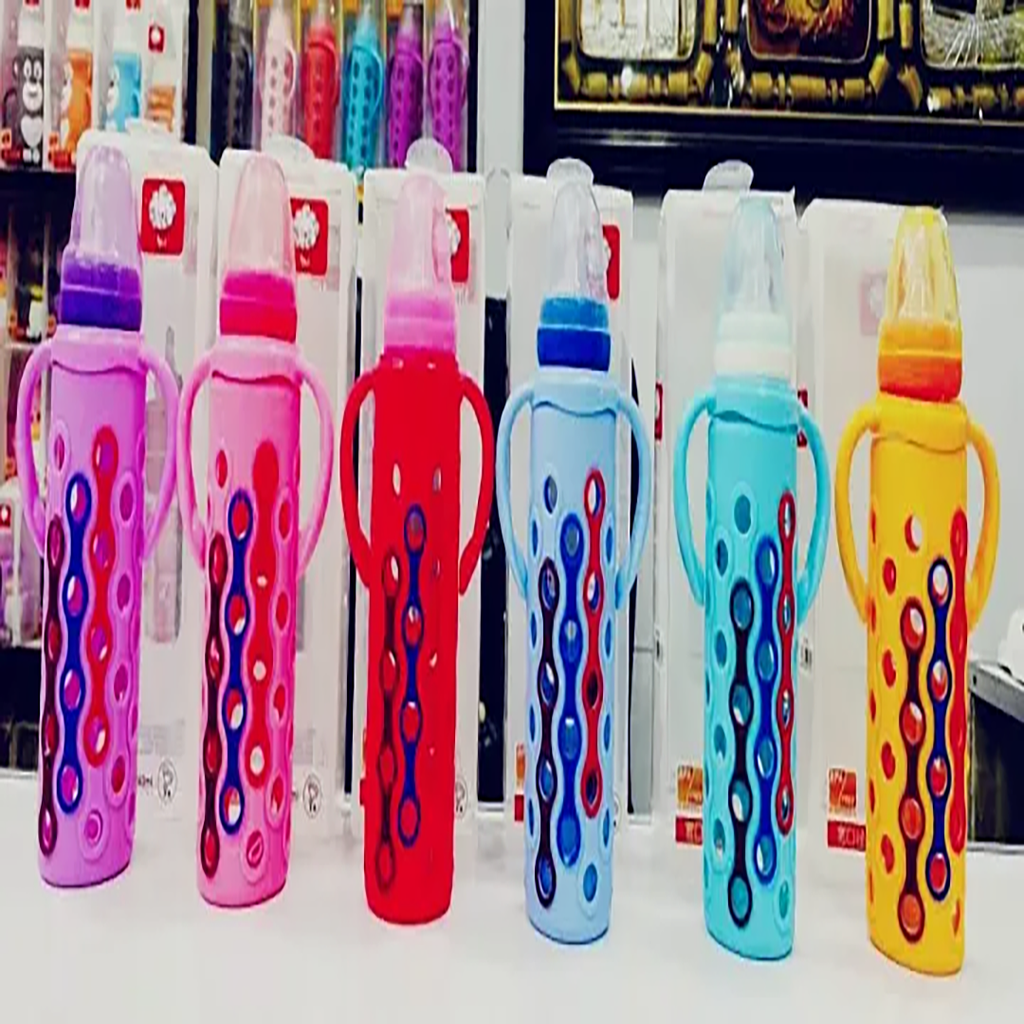 Baby Glass Feeder Bottle – Assorted Colors