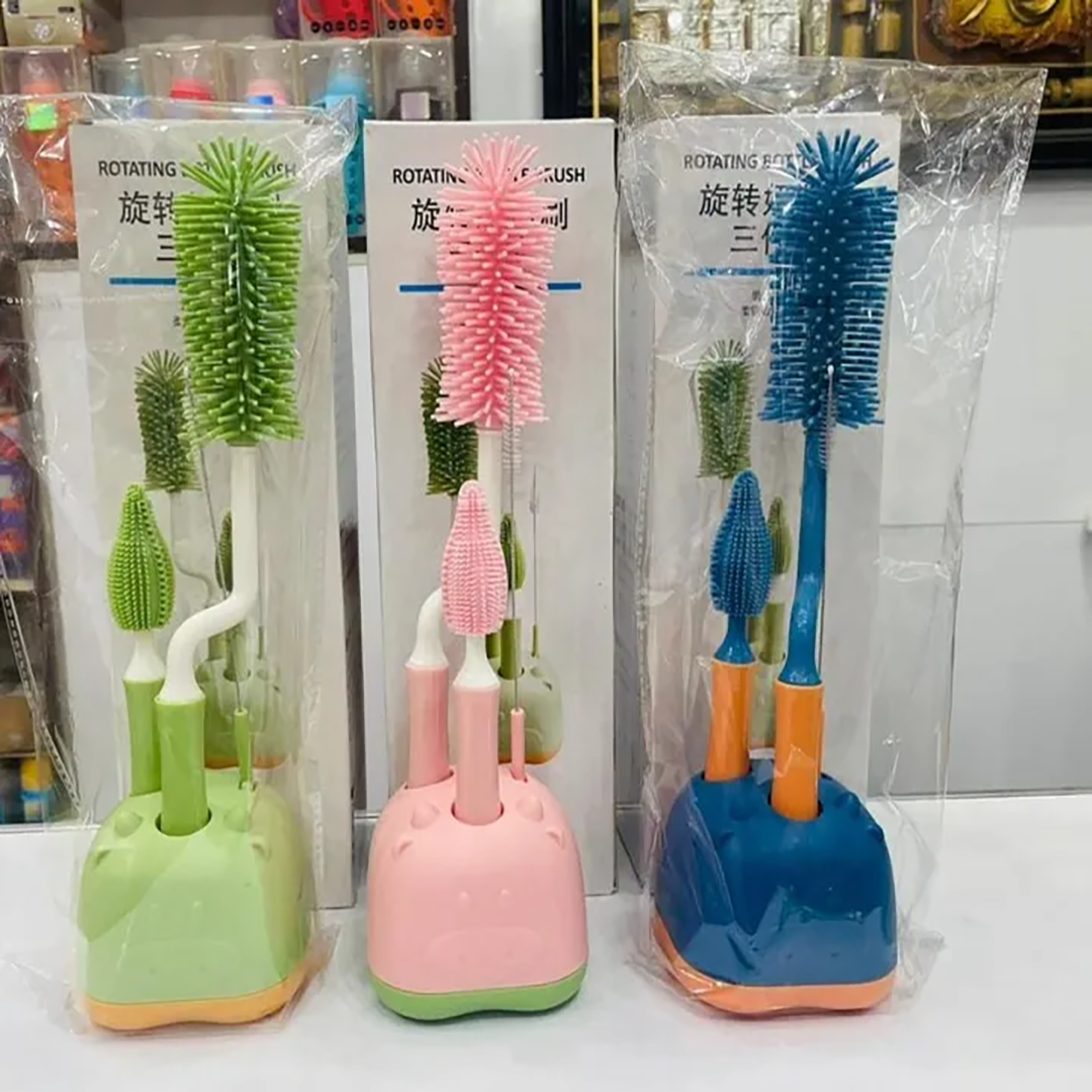 Portable Baby Bottle Cleaning Set with Rotating Brush & Box