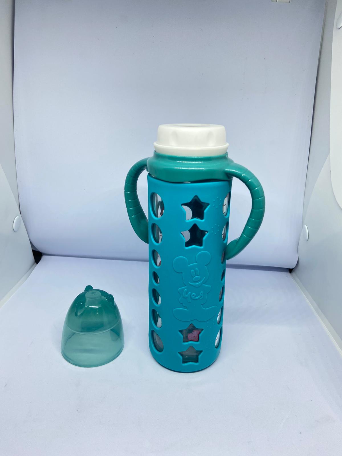Baby Star 240ml Glass Feeding Bottle with Durable Silicone Cover