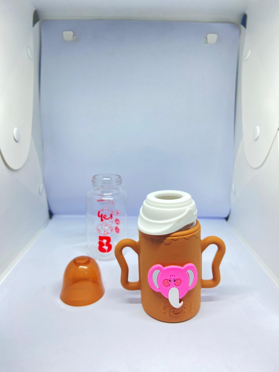 Baby Glass Feeder with Silicone Cover – 120ml