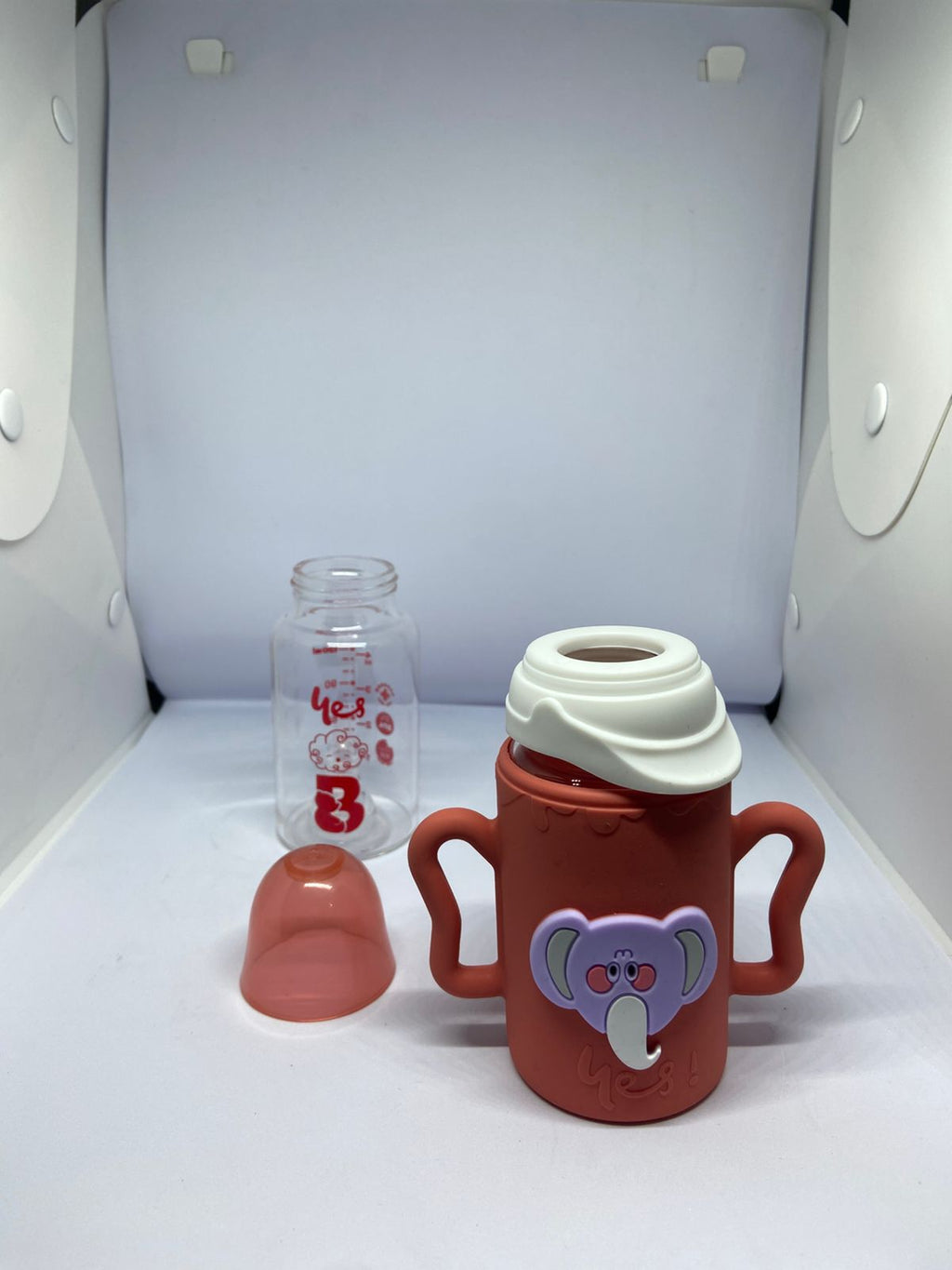 Baby Glass Feeder with Silicone Cover – 120ml