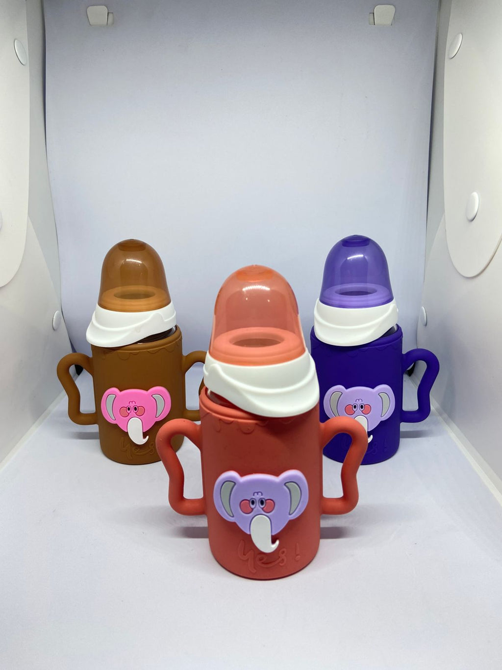 Baby Glass Feeder with Silicone Cover – 120ml
