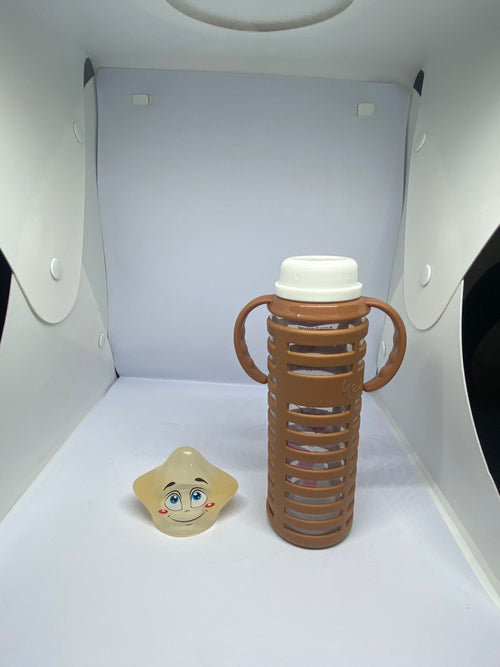 Baby Glass Bottle 240ml with Durable Silicone Safety Cover