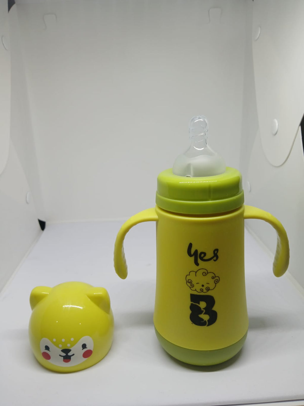 Baby Glass Feeder with Plastic Cover /180ml
