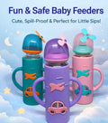 Baby Glass Feeder 240ml – Silicone Cover with Fancy Cap