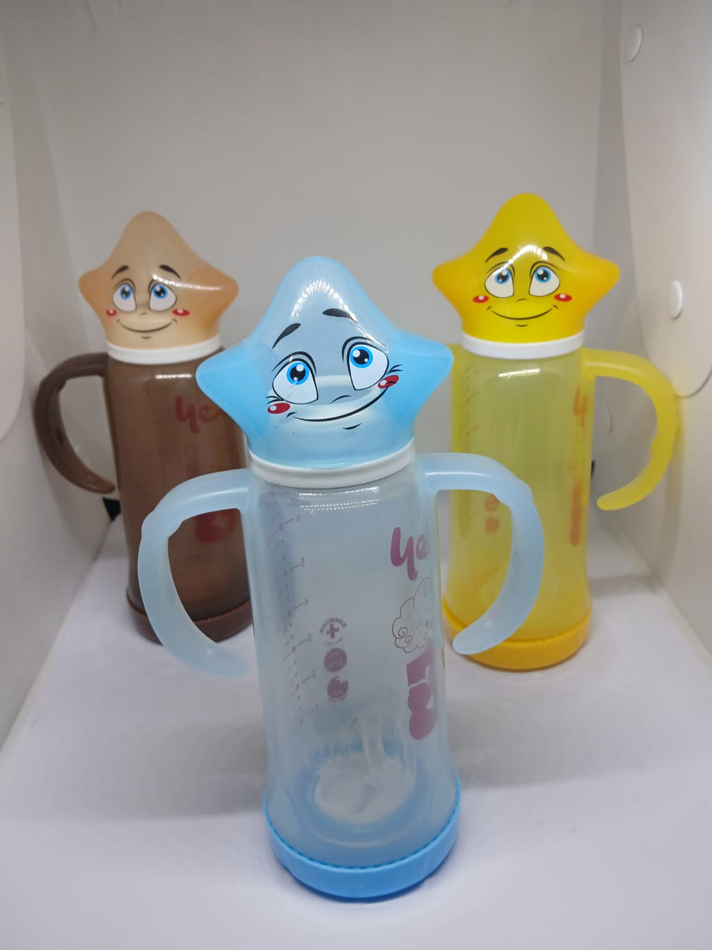 Baby Glass Feeder 240ml (8oz) with Durable Frame and Handle
