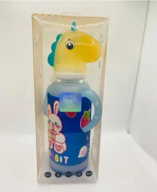 Baby Glass Feeder with Unicorn Cap – 240ml