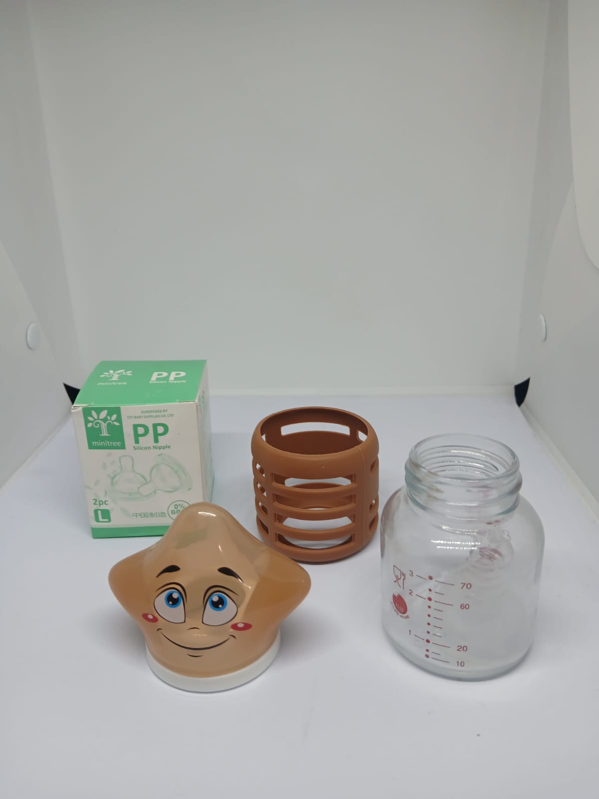 Baby Glass Feeder with Silicone Cover – 60ml – Safe & Durable